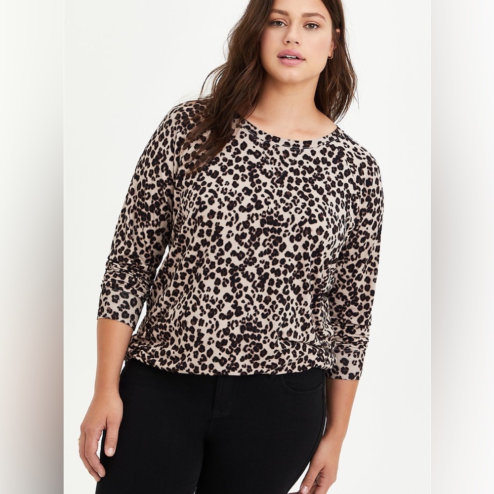 Torrid Super Soft Long Sleeve Knit in Cheetah